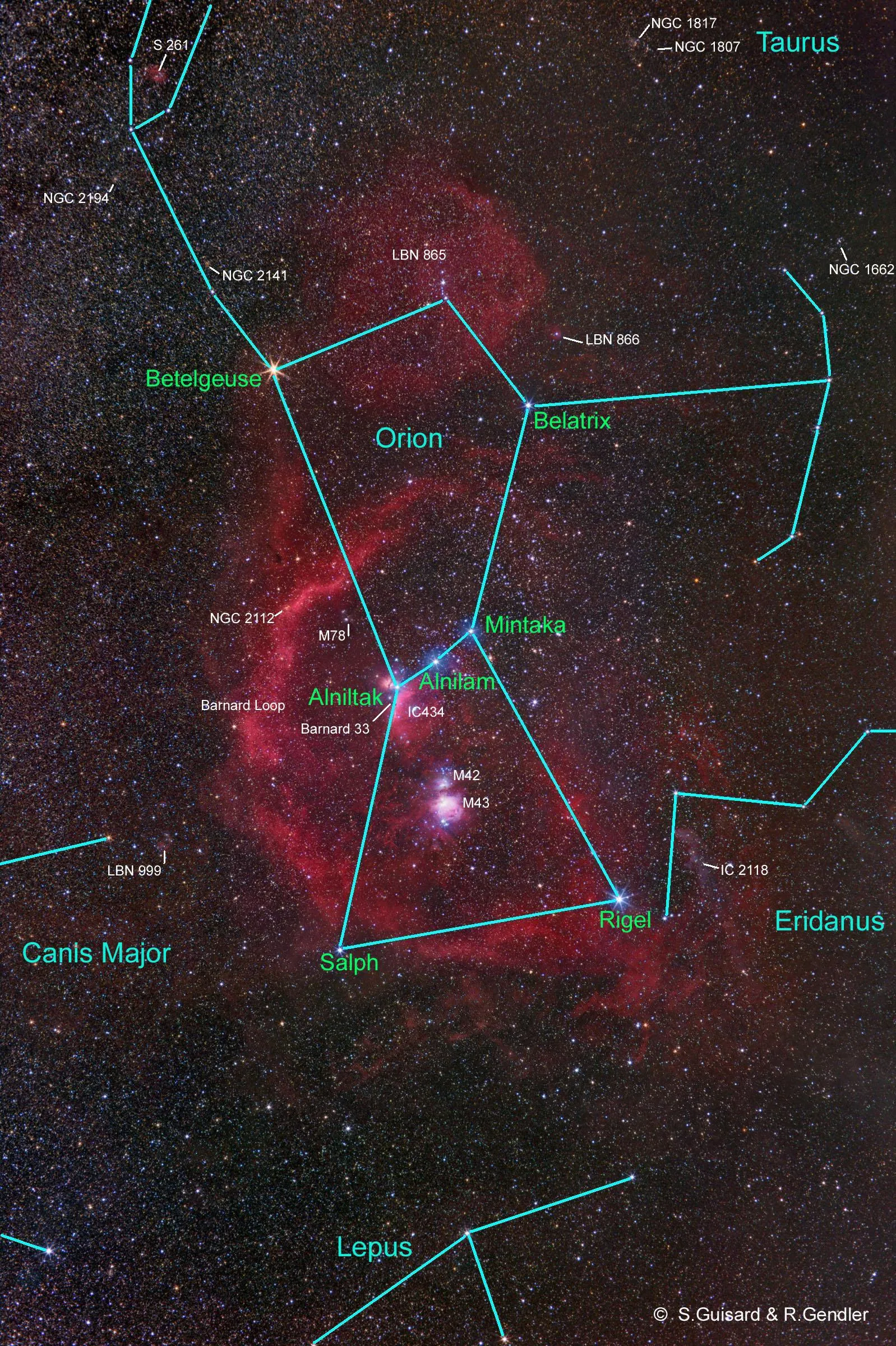 Orion Complex Star Map
