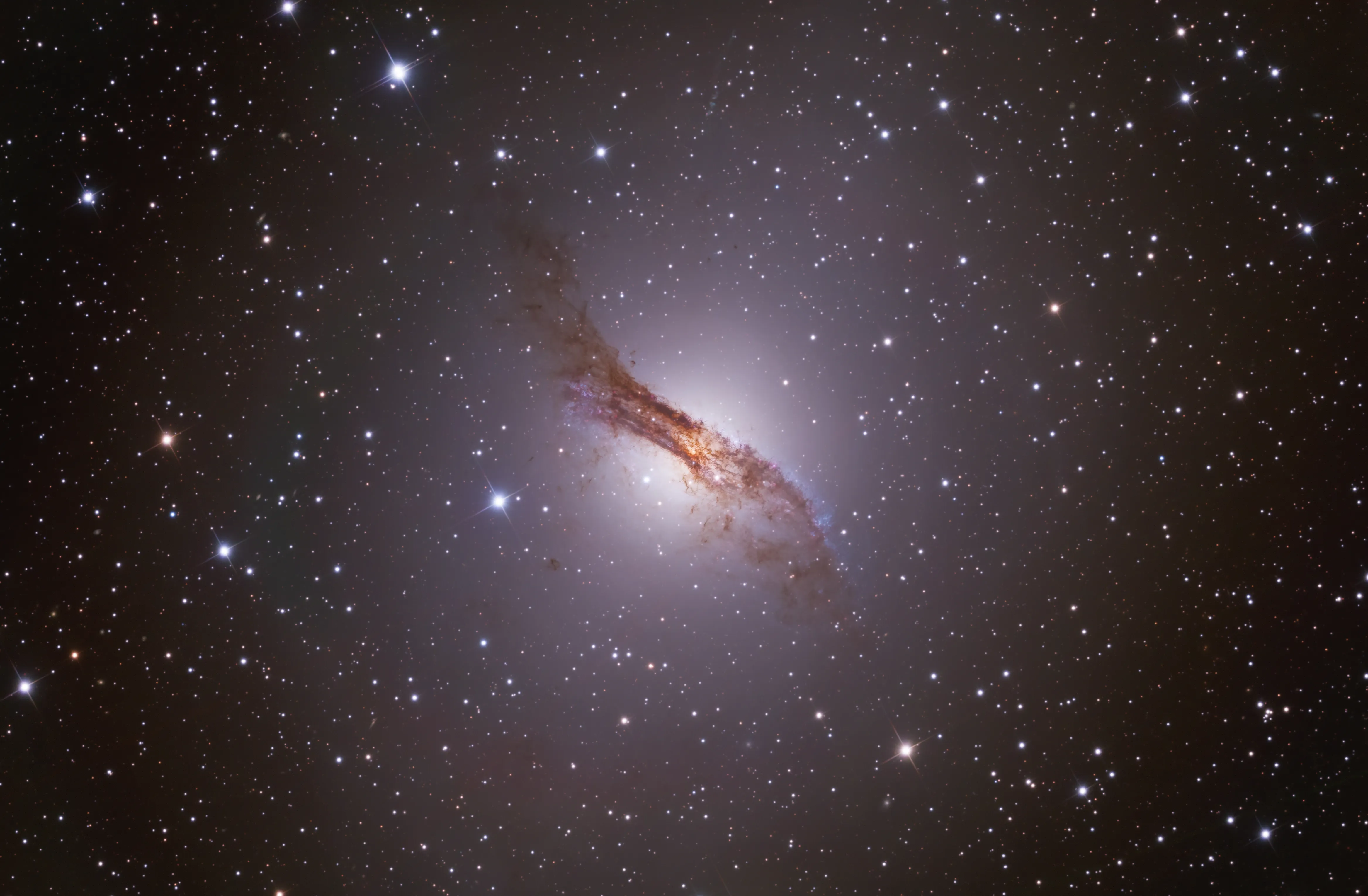 Centaurus A NGC 5128 from Ozark Hills Observatory captured using CDK24 in Chile
