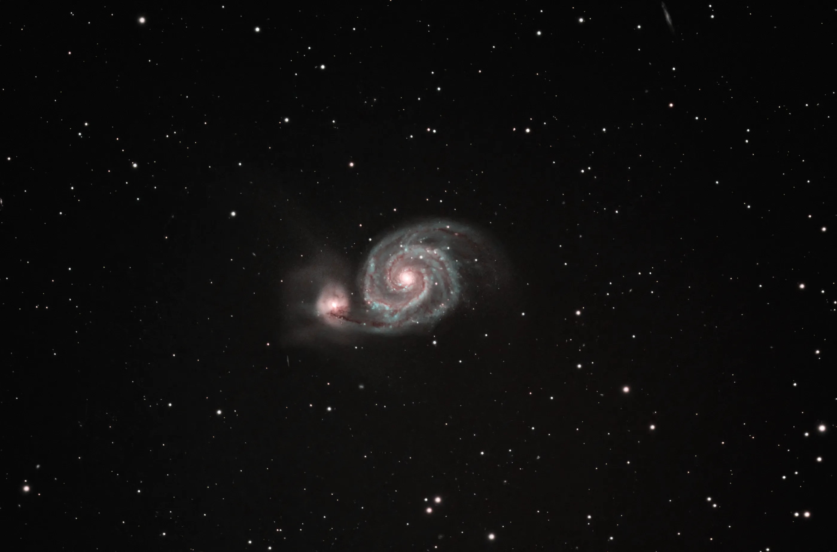 The Whirlpool Galaxy also known as Messier 51a or NGC 5194 photo taken with Explore Scientific FCD100 Series 127mm f7.5 Carbon Fiber Triplet ED APO 