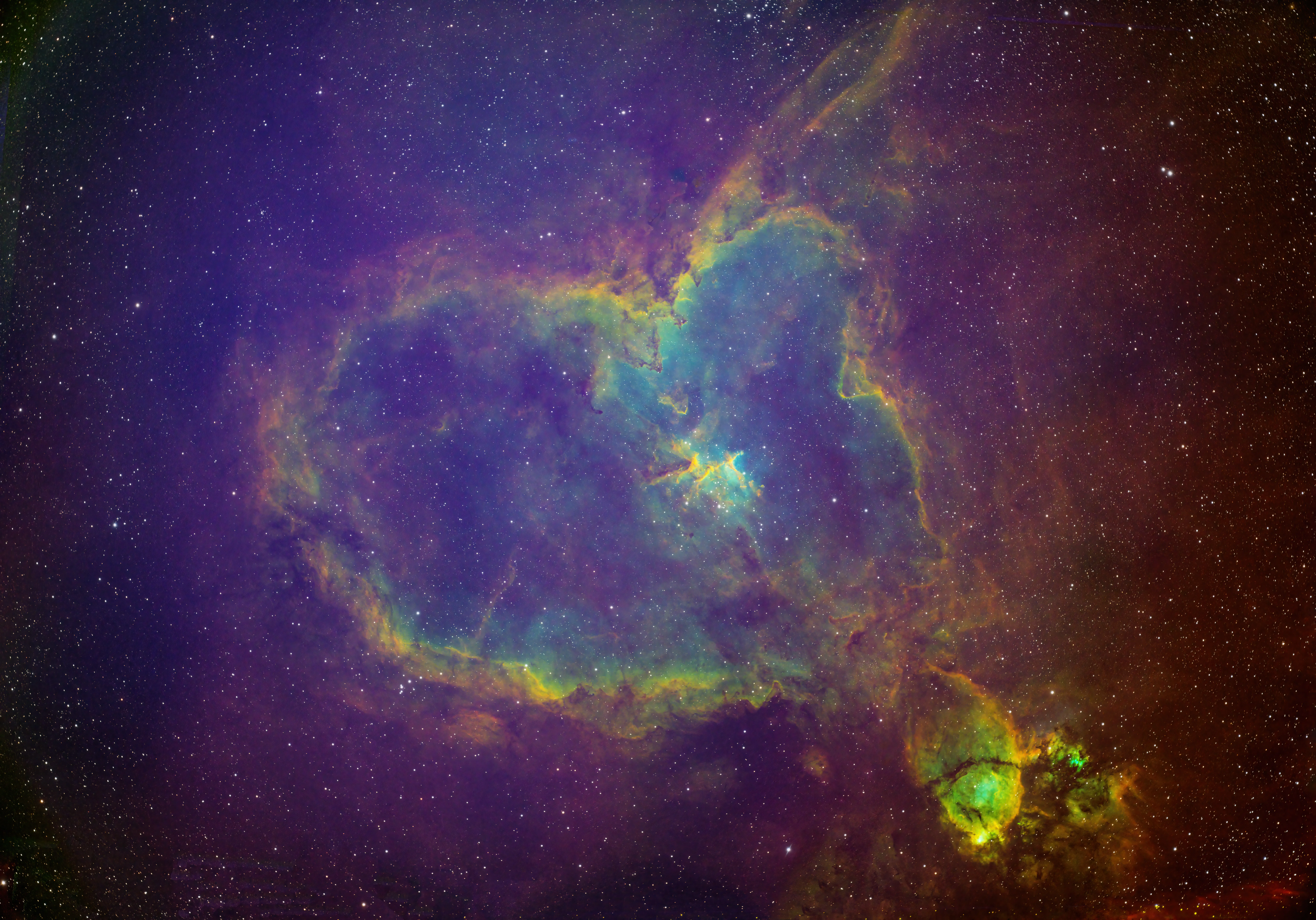 Heart and Fish Nebula astrophoto shot using Askar FRA600 and ASI 6200mm