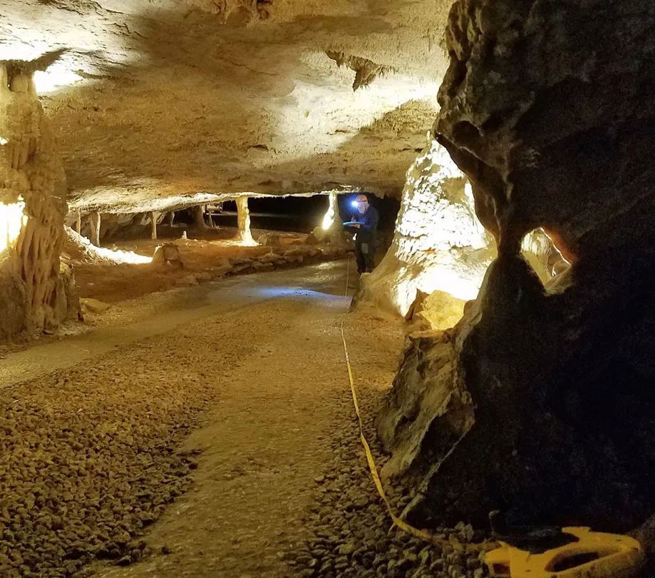 Fantastic Caverns only one hundred to three hundred feet is mapped in a day