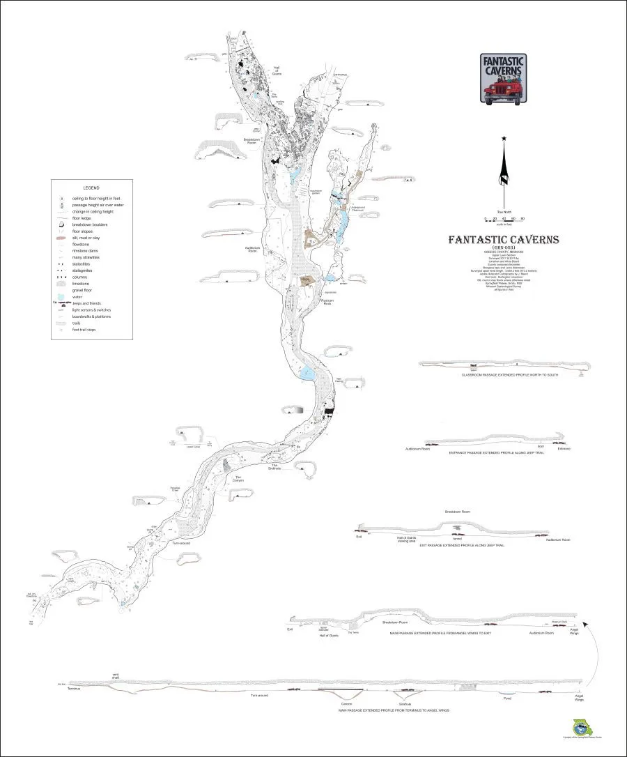 The Fantastic Caverns Missouri cave system map