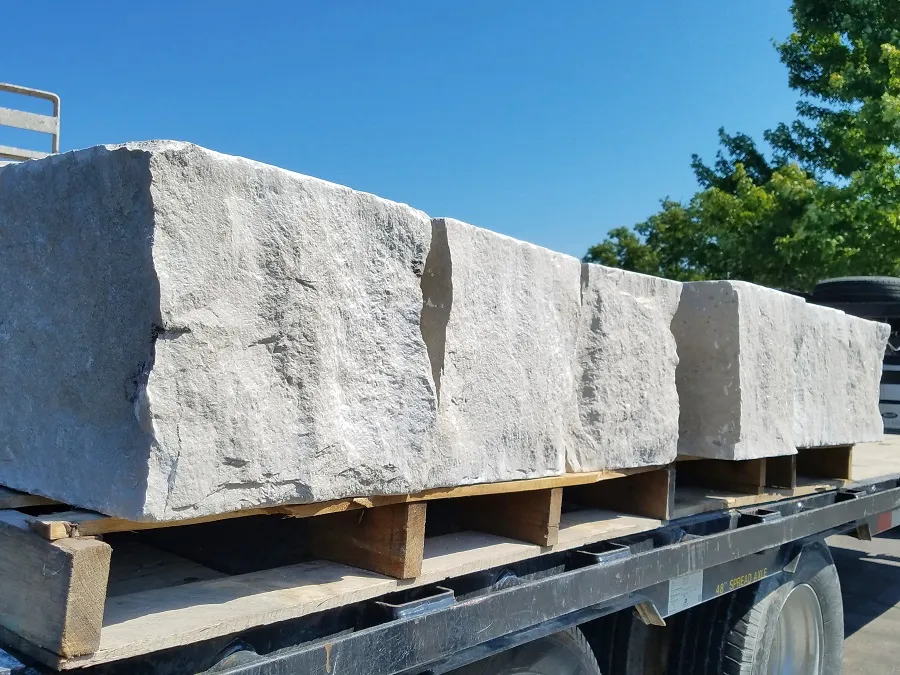 Fossilized limestone from Phenix Marble used in new construction
