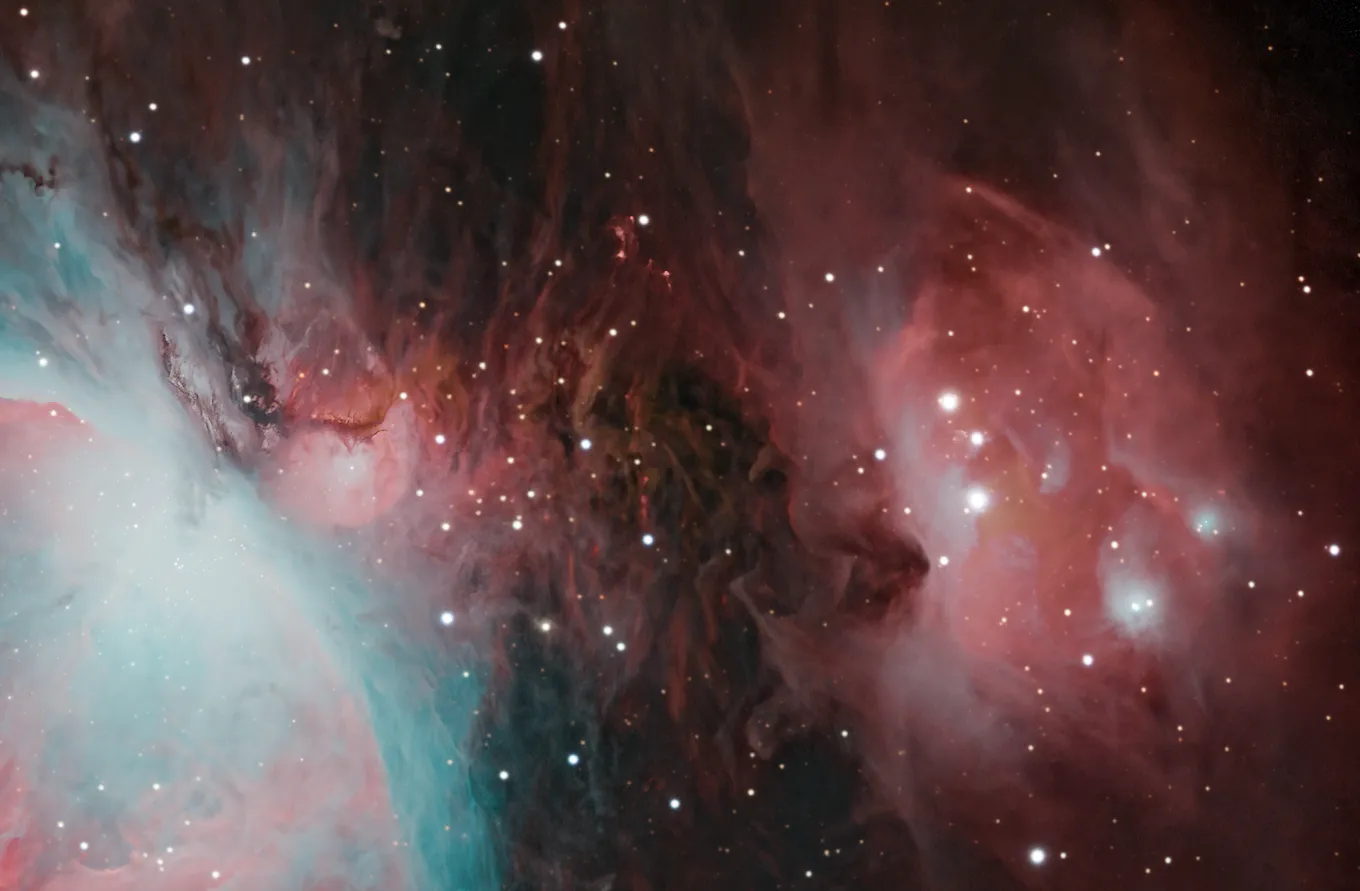 Close up of NGC 1980 below The Great Orion Nebula