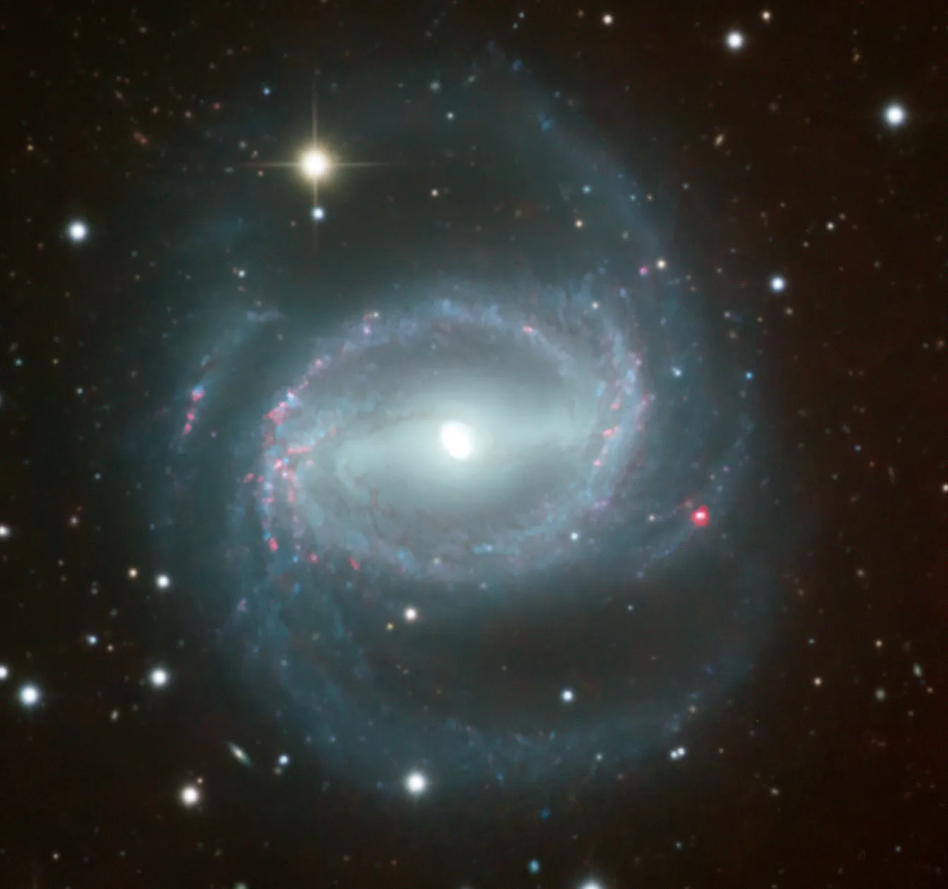 Hydrogen Alpha regions photographed in NGC 1433 galaxy at Ozark Hills Observatory