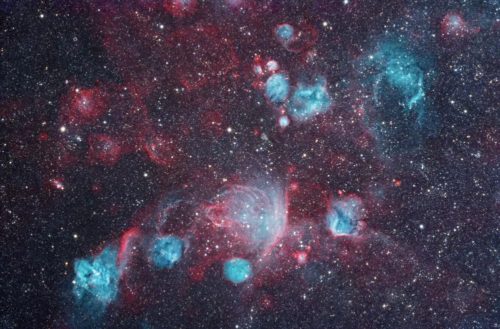 Emission nebula NGC 249 astrophoto in the Small Magellanic Cloud