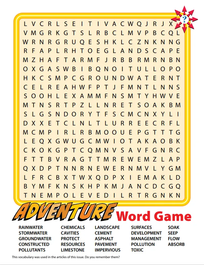 Ozark Adventure Classroom Magazine Fall 2023 Issue Page 4 Word Search