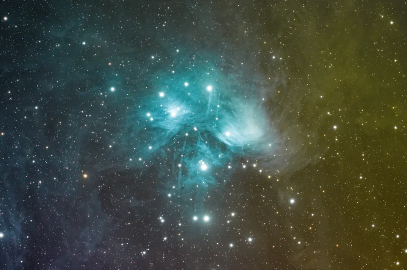 M45 Pleiades and the neighboring dust clouds