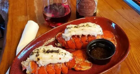 Lobster dinner with wine