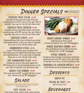 The Rodeo in Okmulgee Dinner Specials