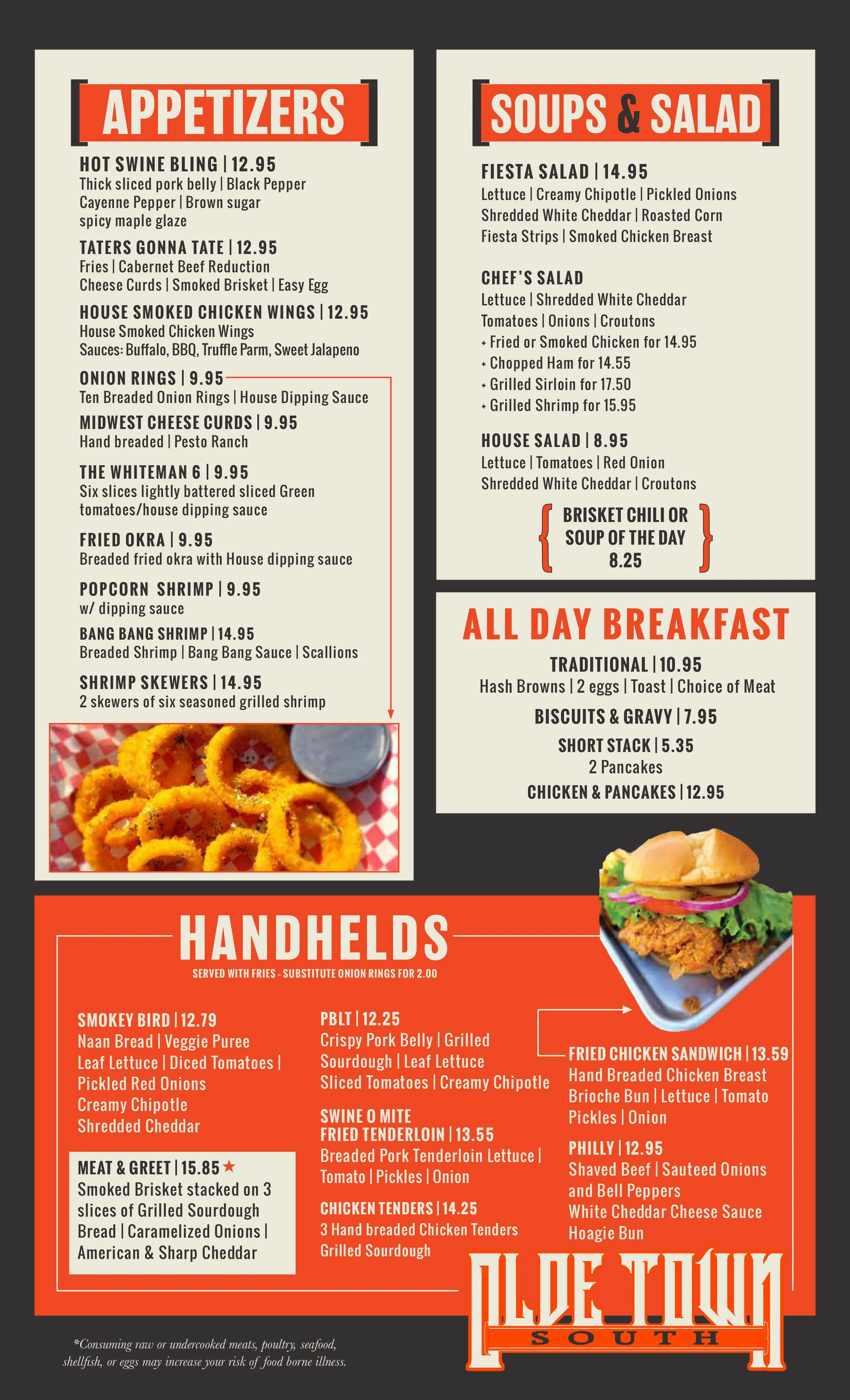 Olde Town South Menu Page 2