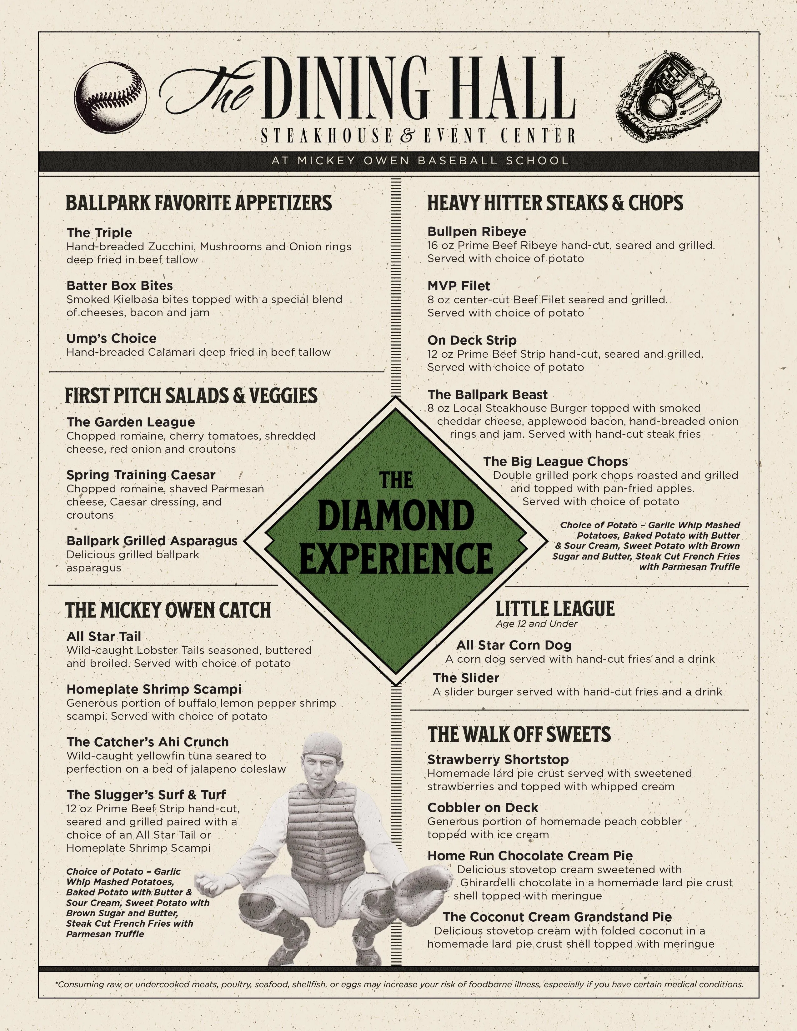 The Dining Hall Steakhouse and Event Center May Menu