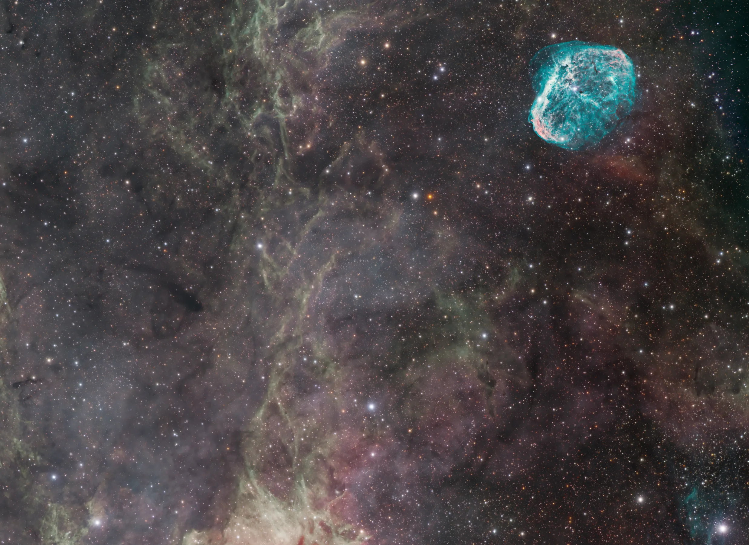 Crescent Nebula zoom in region Crescent Nebula zoom in region
