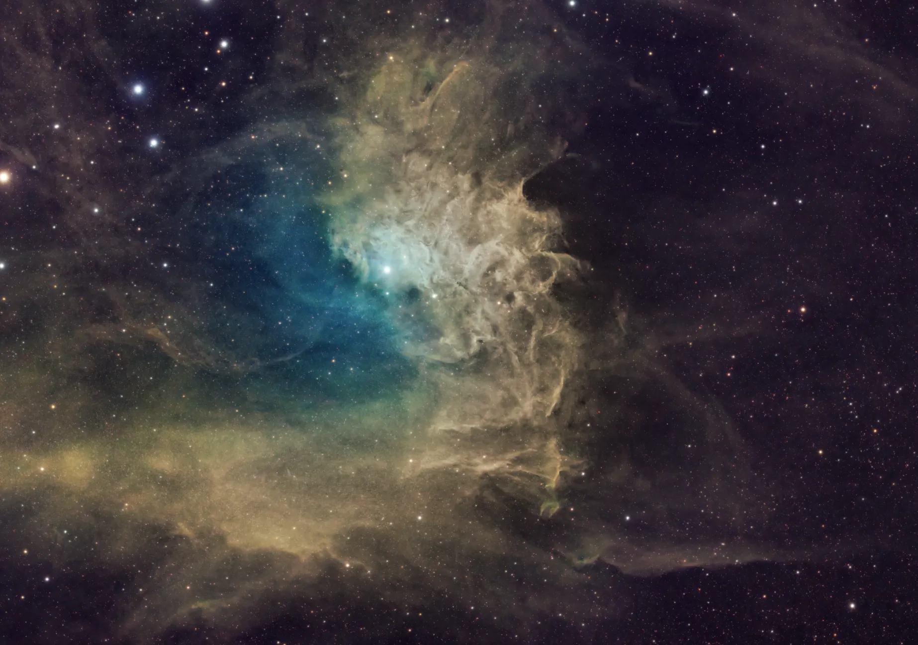 Zoom in of IC 405 Rich Harris Astrophotography