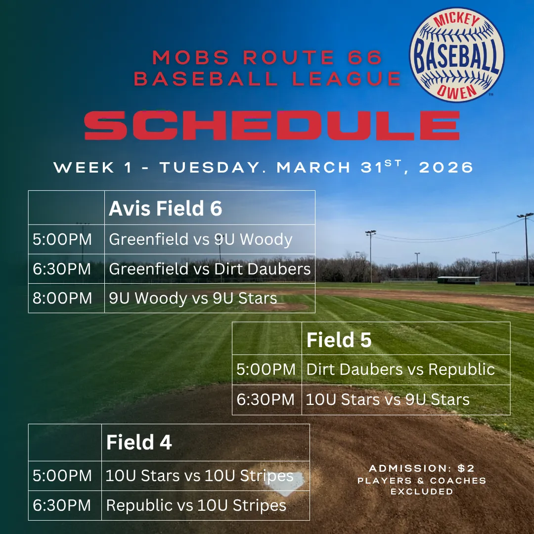 Mickey Owen Route 66 Showdown Schedule page 2.
