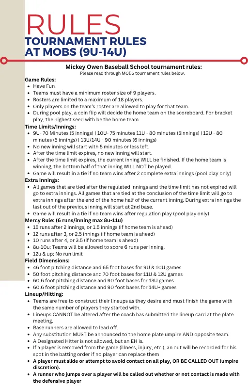 Mickey Owen Tournament Guide page 4.