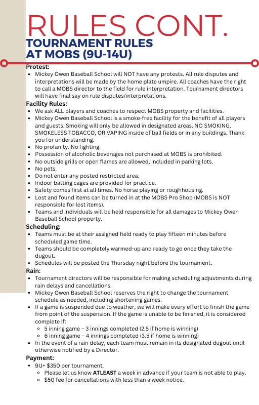 Mickey Owen Tournament Guide page 7.