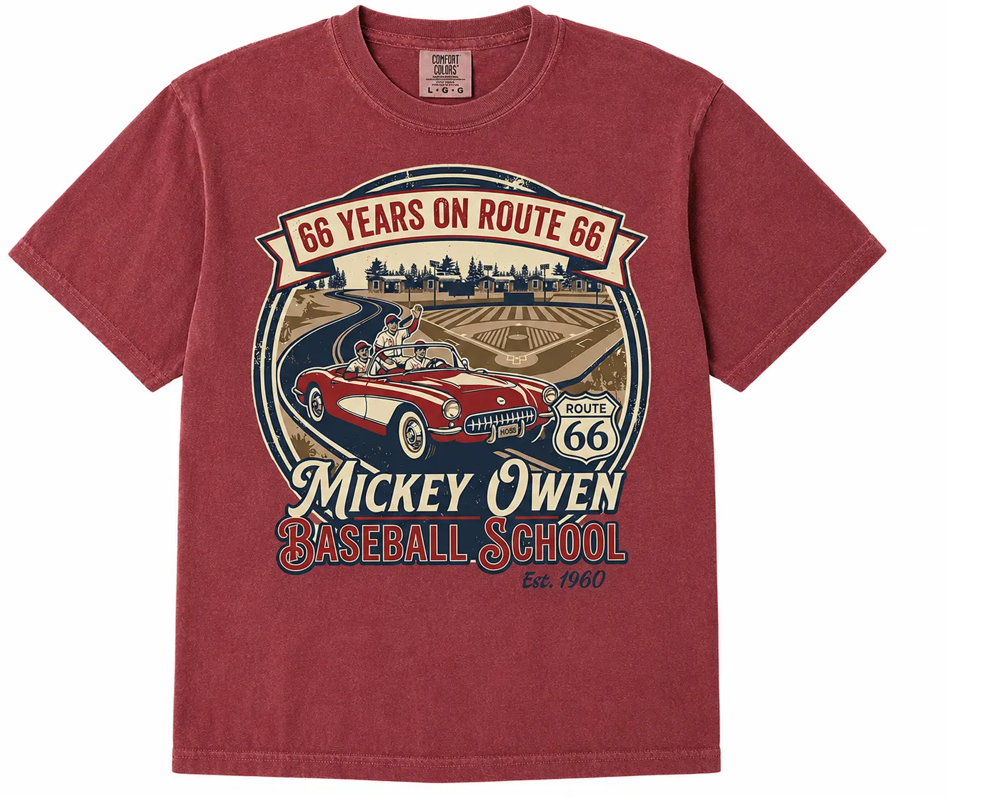 Route 66 Shirt Crimson