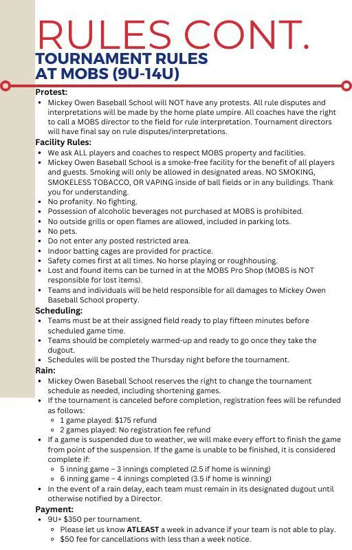 Mickey Owen Tournament Guide page 7.