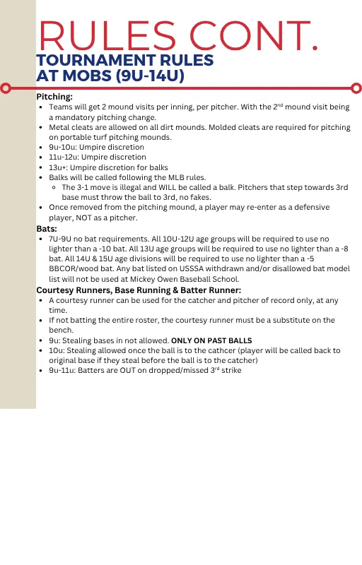 Mickey Owen Tournament Guide page 5.