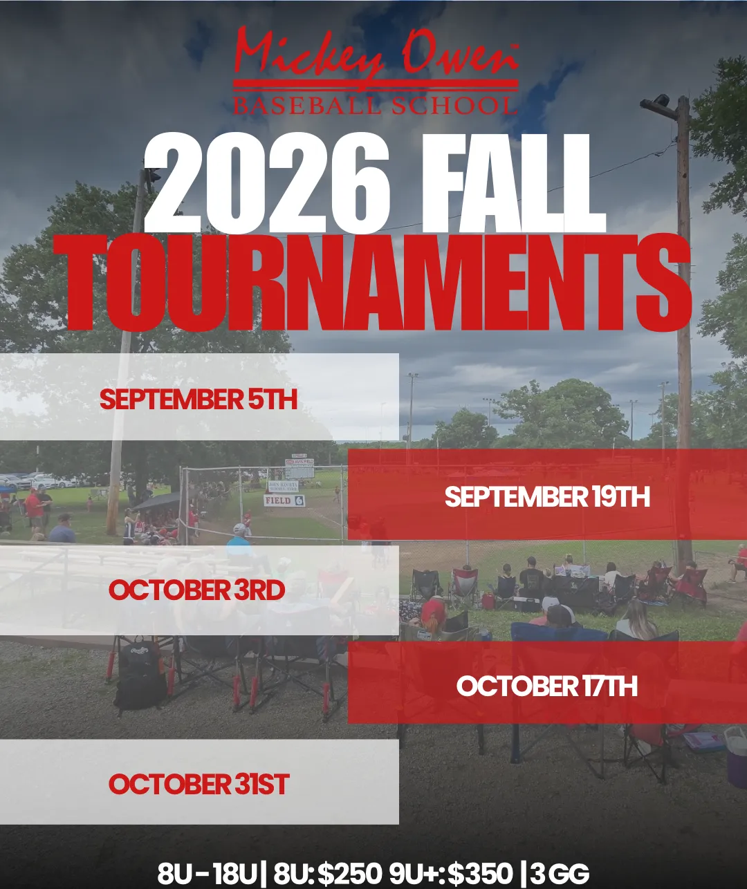 Mickey Owen Baseball School 2026 Fall Tournaments