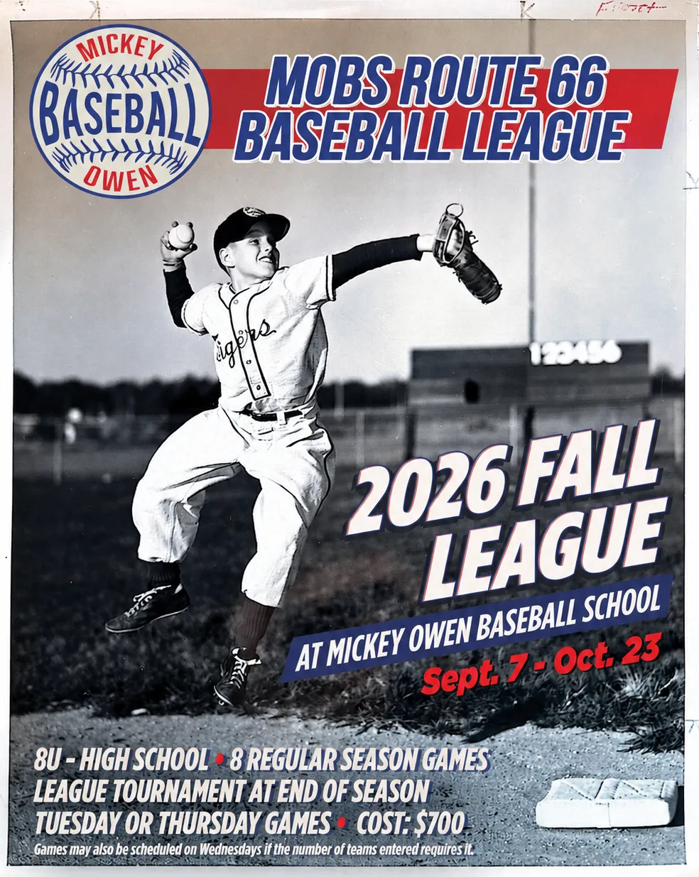 2026 MOBS Route 66 Baseball League at Mickey Owen Baseball School