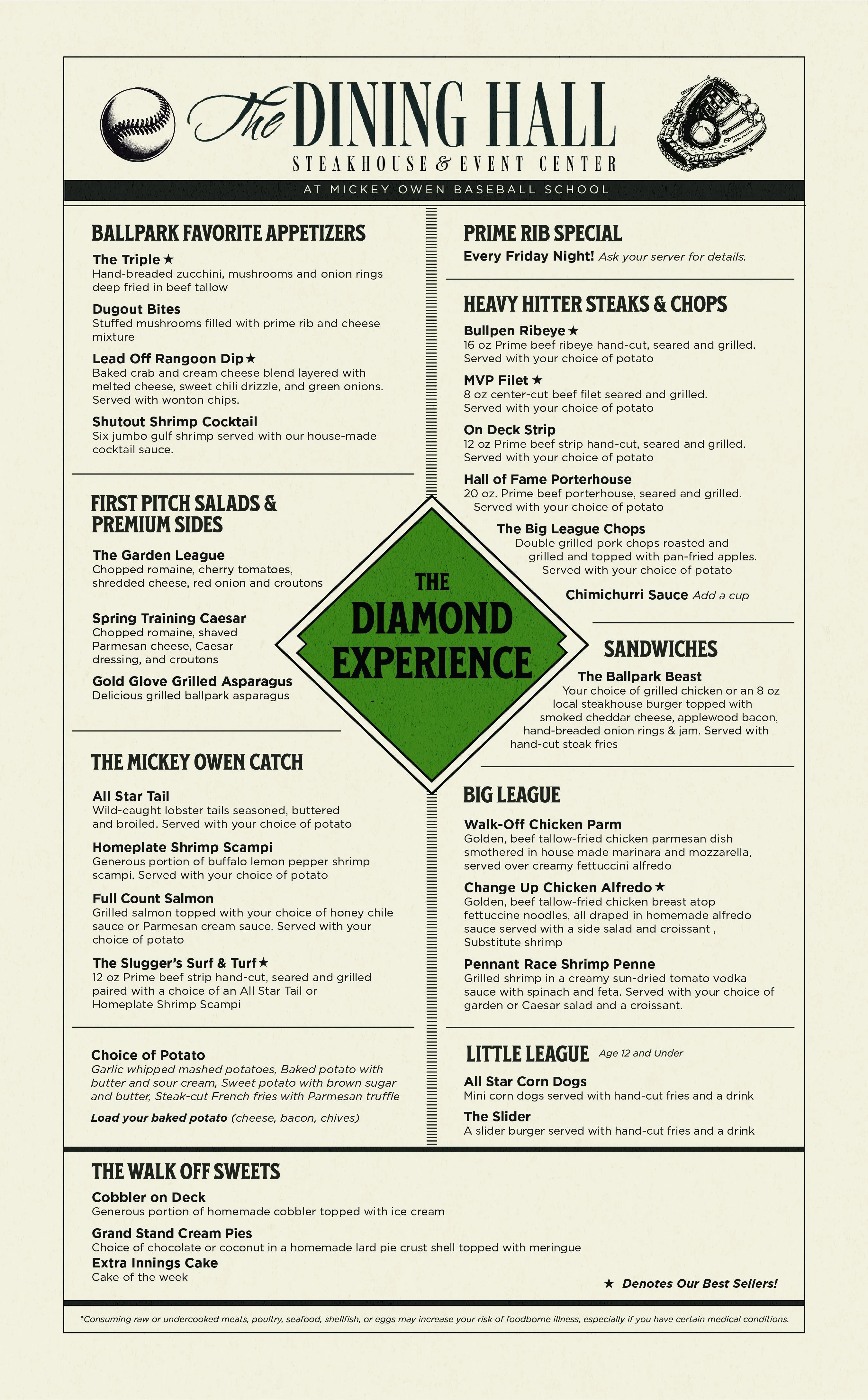 The Dining Hall Steakhouse and Event Center May Menu