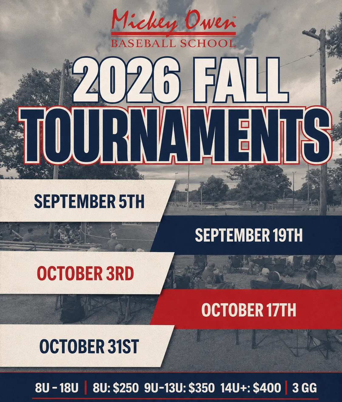 Mickey Owen Baseball School 2026 Fall Tournaments