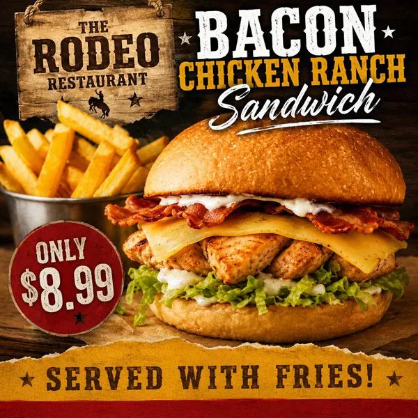 Wednesday Bacon Chicken Ranch Sandwich Special
